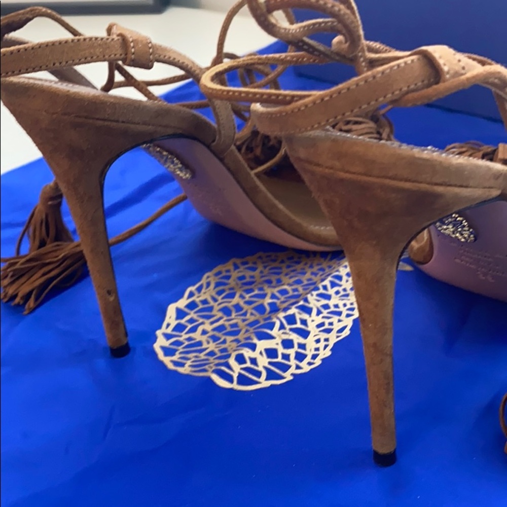 Aquazzura Wild Thing suede sandals cognac size 39 - Picture 4 of 7